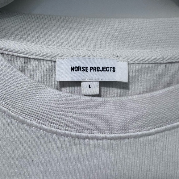 NORSE PROJECTS organic cotton t-shirt Norse cream Sz Large - Picture 3 of 6
